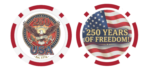 Celebrate the USA's 250th Birthday with this one-of-a-kind Golf Ball Marker!!